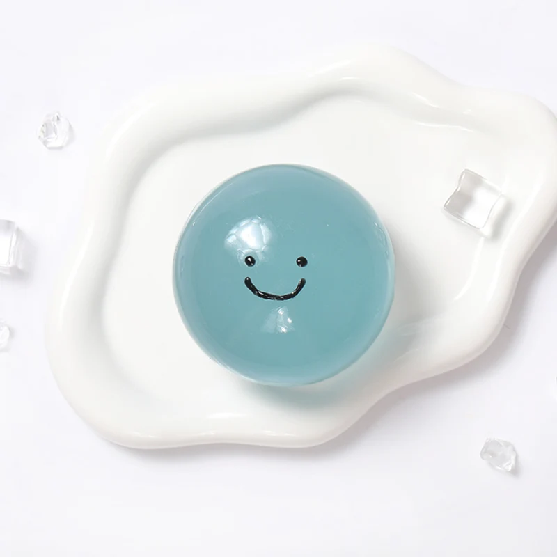 100g Crystal Teal Smile Ball Taba Squishy