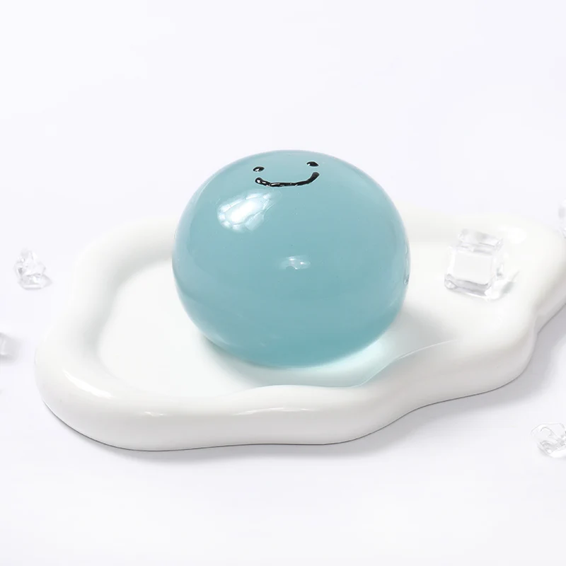 100g Crystal Teal Smile Ball Taba Squishy