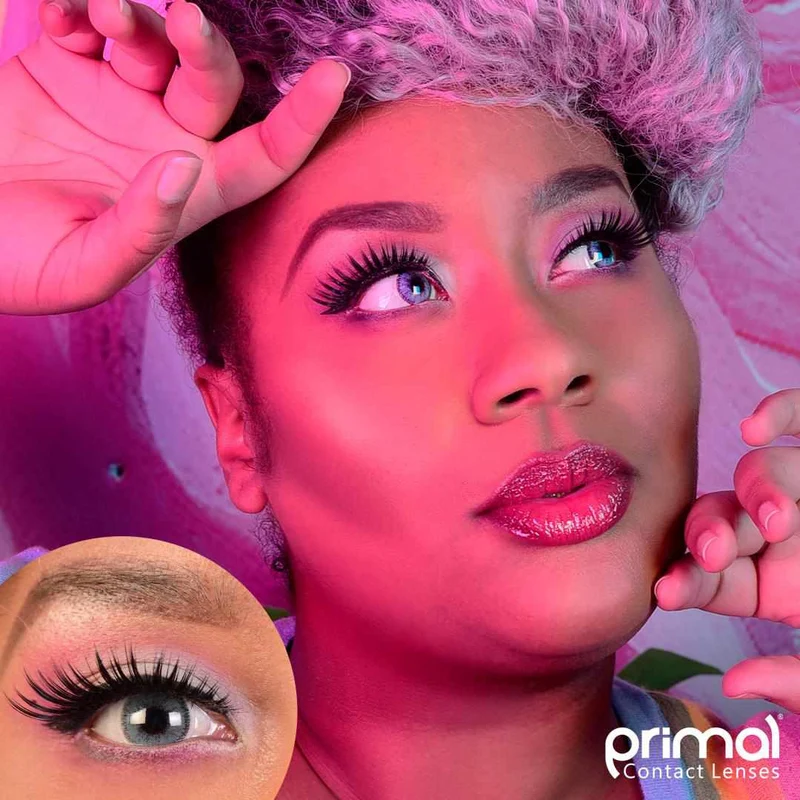 PRIMAL® Charm Sapphire - Blue Coloured Contact Lenses, 3 months usage