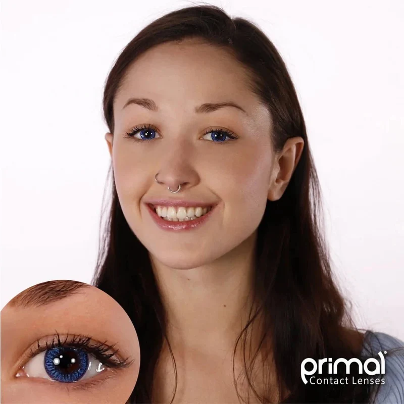 PRIMAL® Enchanted Azure - Blue Coloured Contact Lenses, 3 months usage