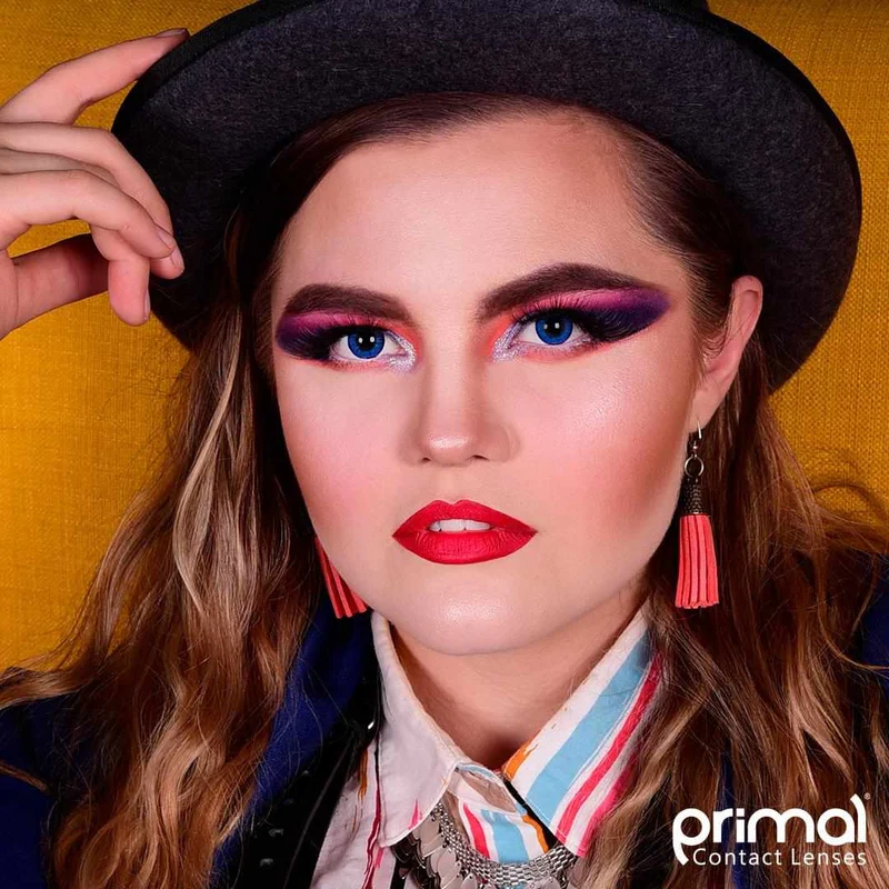 PRIMAL® Enchanted Azure - Blue Coloured Contact Lenses, 3 months usage