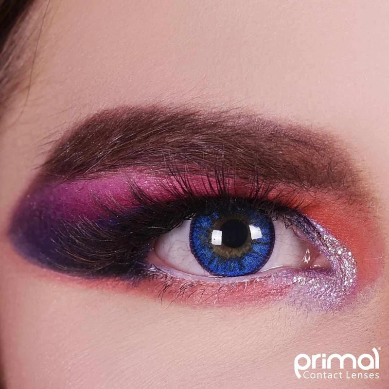 PRIMAL® Enchanted Azure - Blue Coloured Contact Lenses, 3 months usage