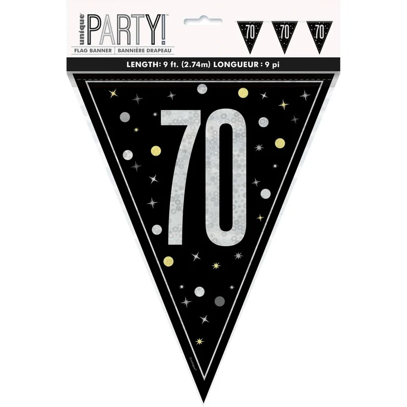 Bonne Fête Black/Silver - Pennant Banner - 70