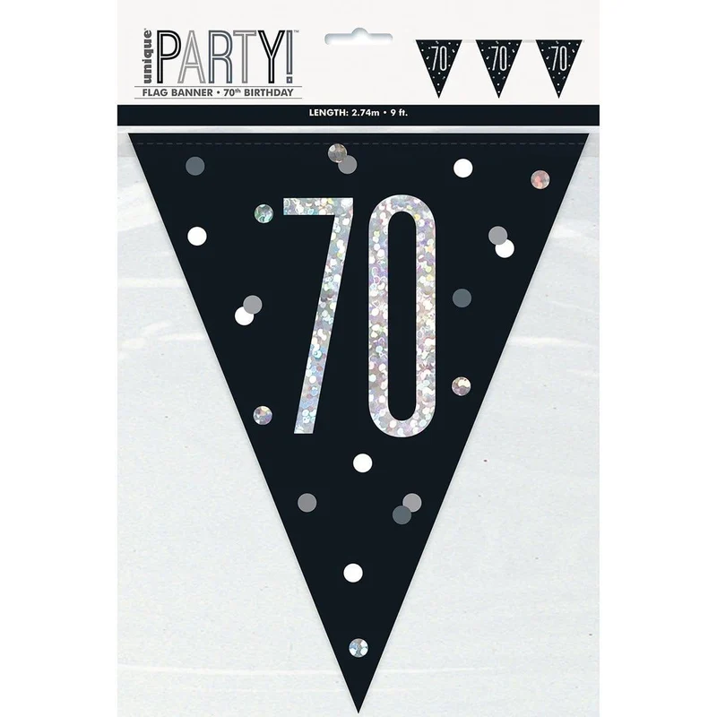 Bonne Fête Black/Silver - Pennant Banner - 70