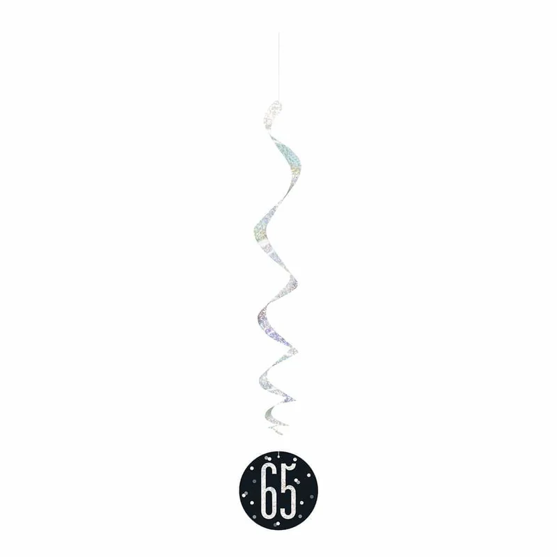 Bonne Fête Black/Silver - Swirls 6/pkg - 65