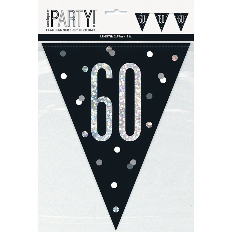 Bonne Fête Black/Silver - Pennant Banner - 60