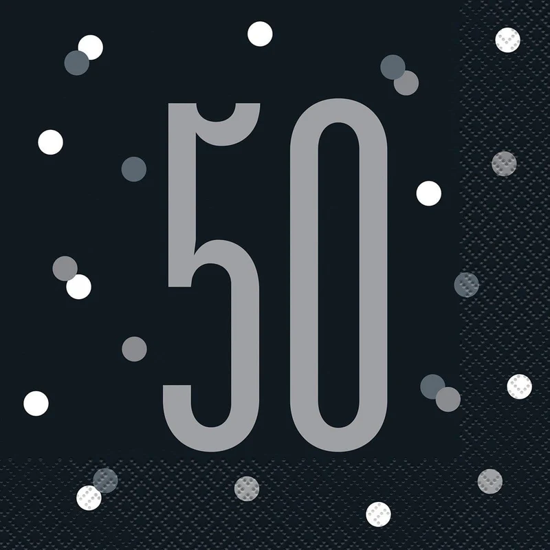 Bonne Fête Black/Silver - Lunch Napkins 16/pkg - 50