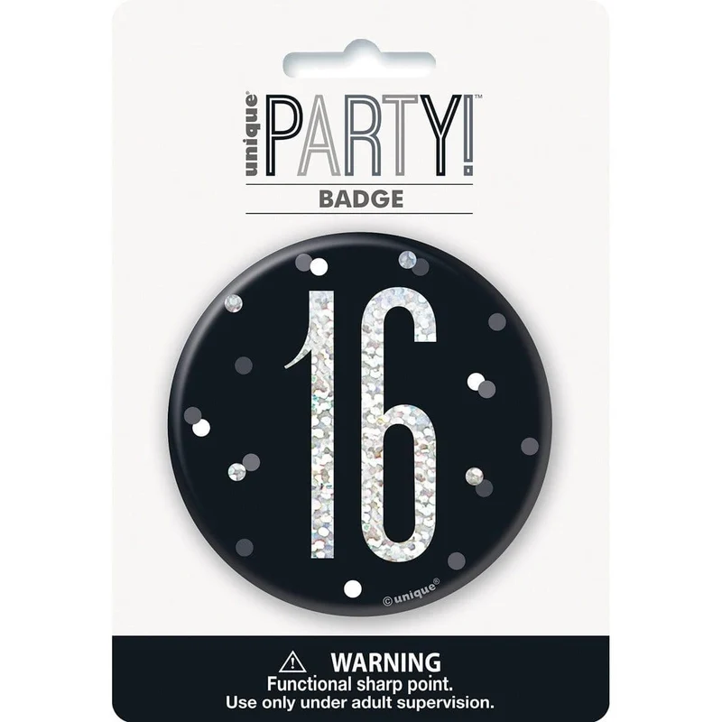 Bonne Fête Black/Silver - Badge - 16