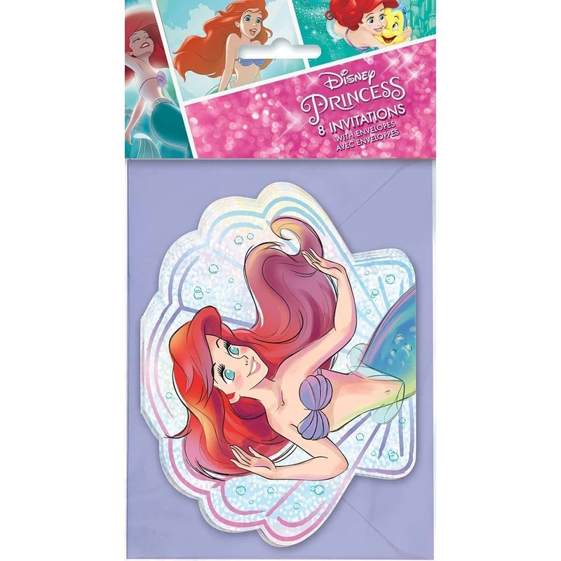 Little Mermaid invitations, 8 per package