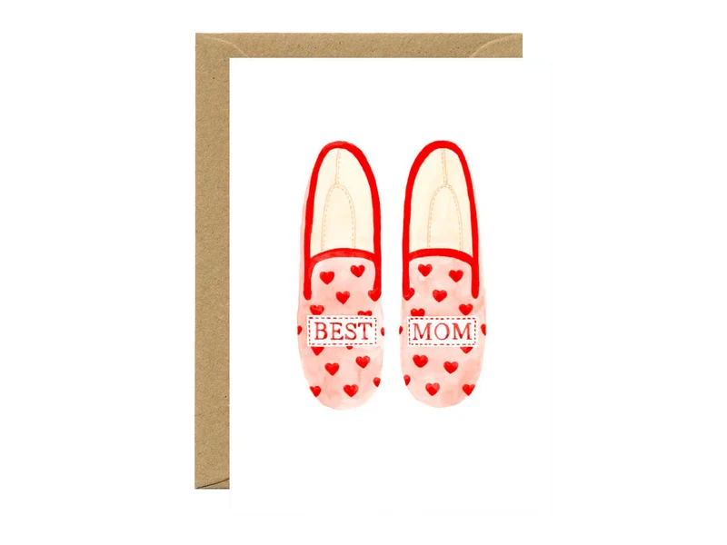 Carte de voeux Fête des mères - Chaussons Best Mum - ATWS
