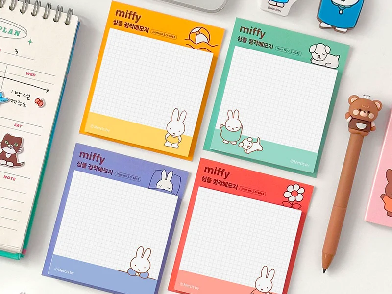 Notes adhésives Miffy bleu