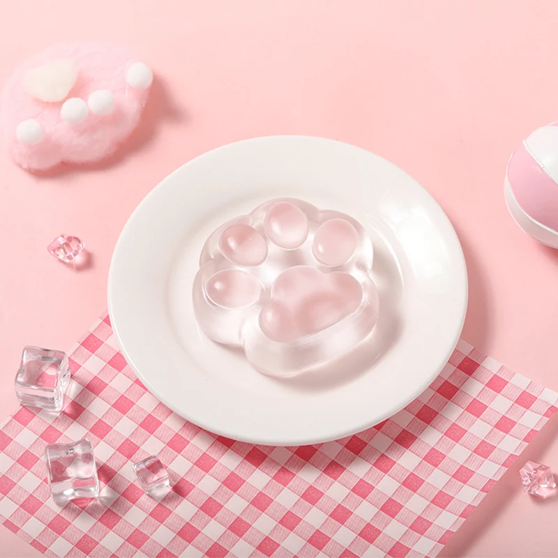 Transparent Purely Pink Cat Paw Taba Squishy