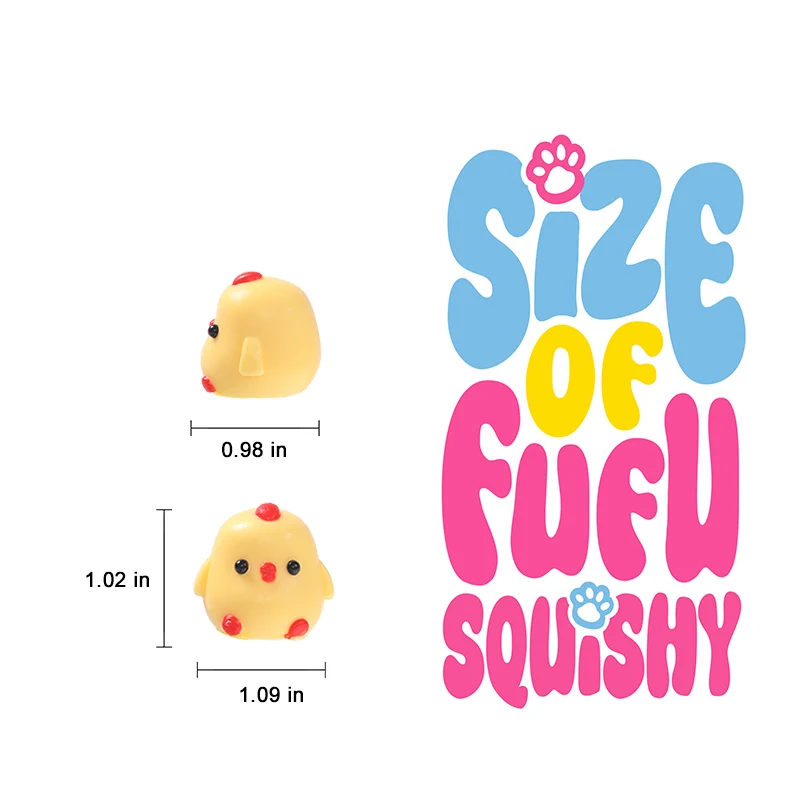 7pc Mini Rainbow Chicken Taba Squishy