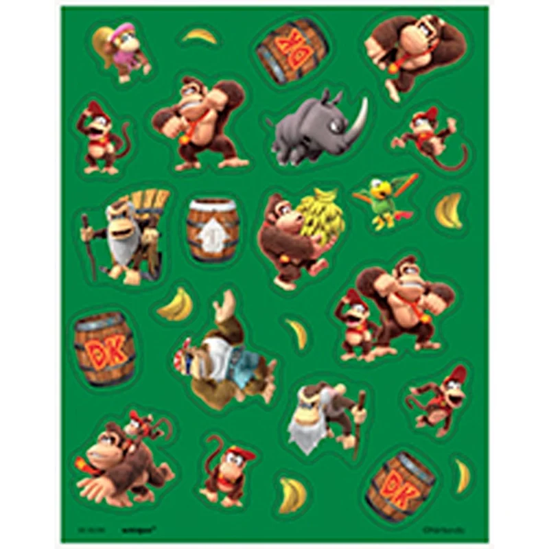Donkey Kong Sticker Sheet, Nintendo, 1 Count