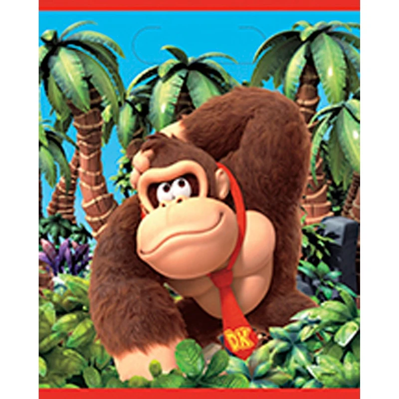 Donkey Kong Plastic Party Favour Bags, Nintendo, 8 Count