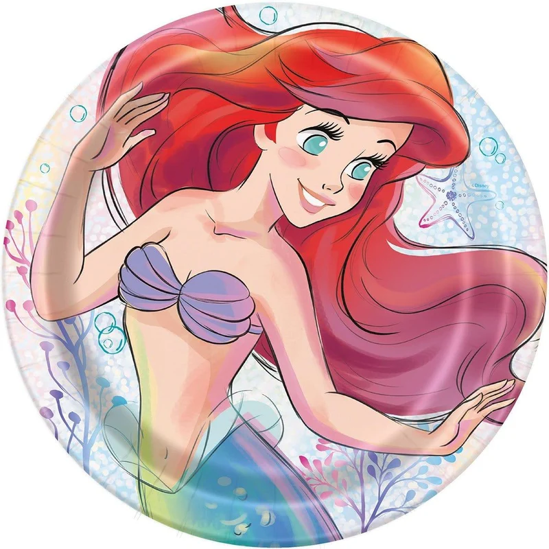 Little Mermaid Dinner Plates 9 inches, 8 per package