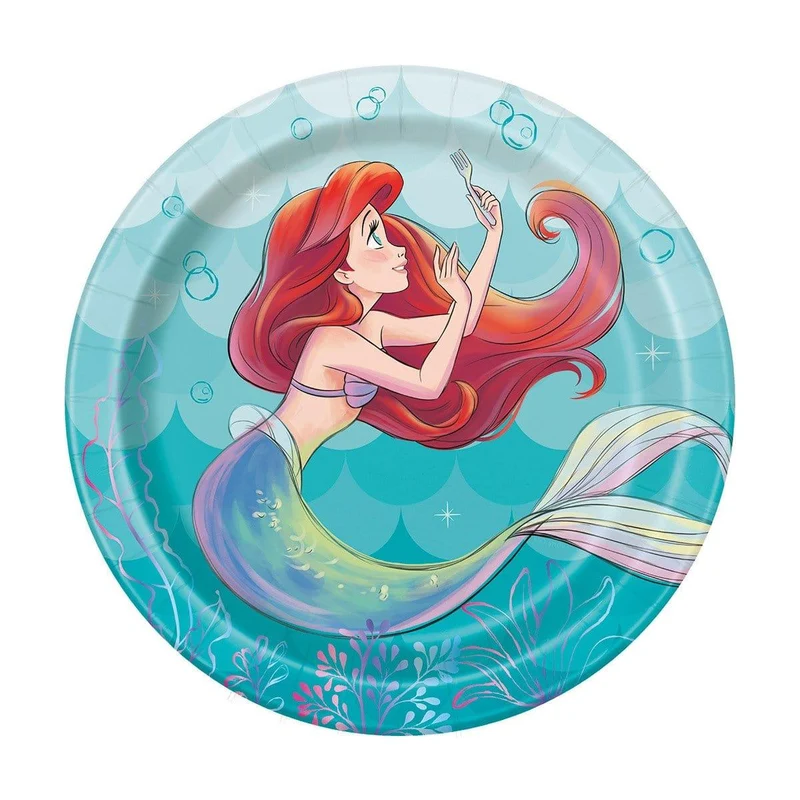 Little Mermaid Dessert Plates 7 inches, 8 per package