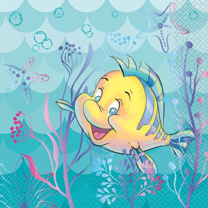 Little Mermaid lunch napkins, 16 per package