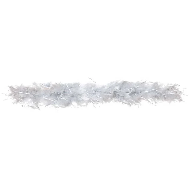 Silver feather boa with tinsel
