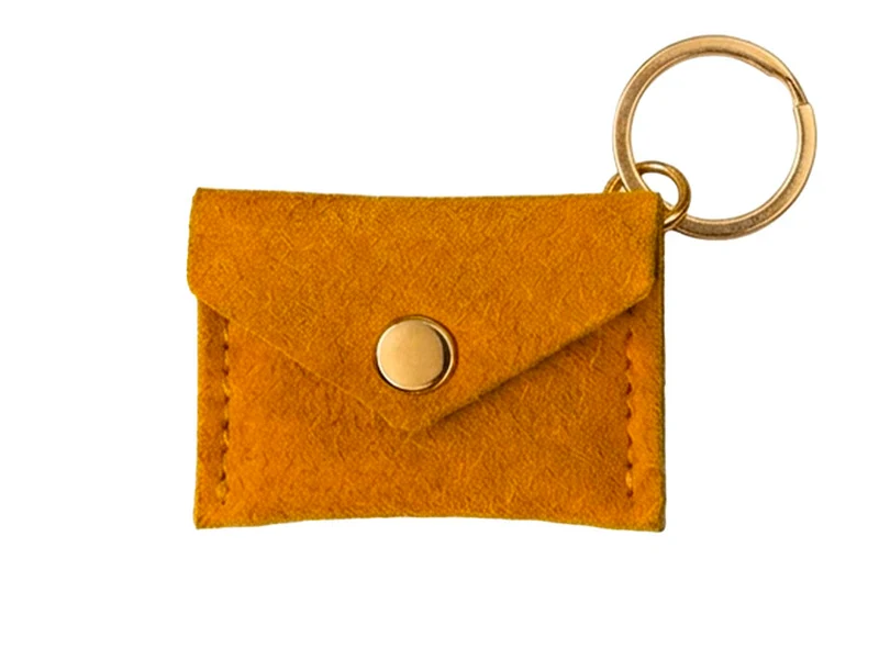 Porte-clés Mini Enveloppe en cuir - Moutarde