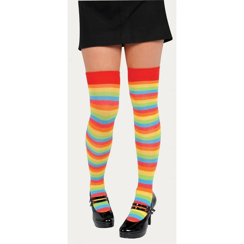 Rainbow knee socks for women