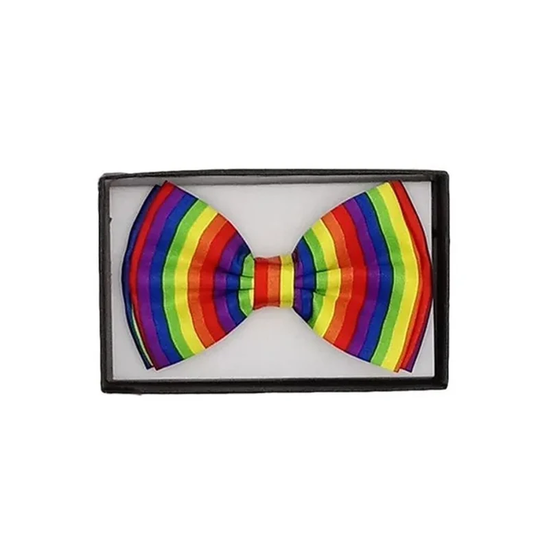 Rainbow striped bow tie