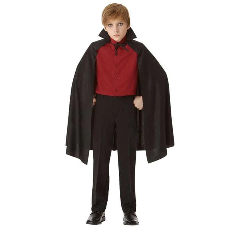 Black cape with collar for kids