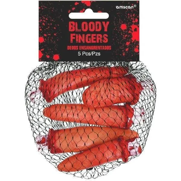 Plastic bloody fingers, 5 per package