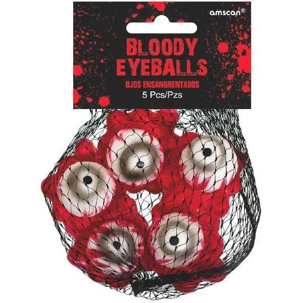 Plastic bloody eyeballs, 5 per package