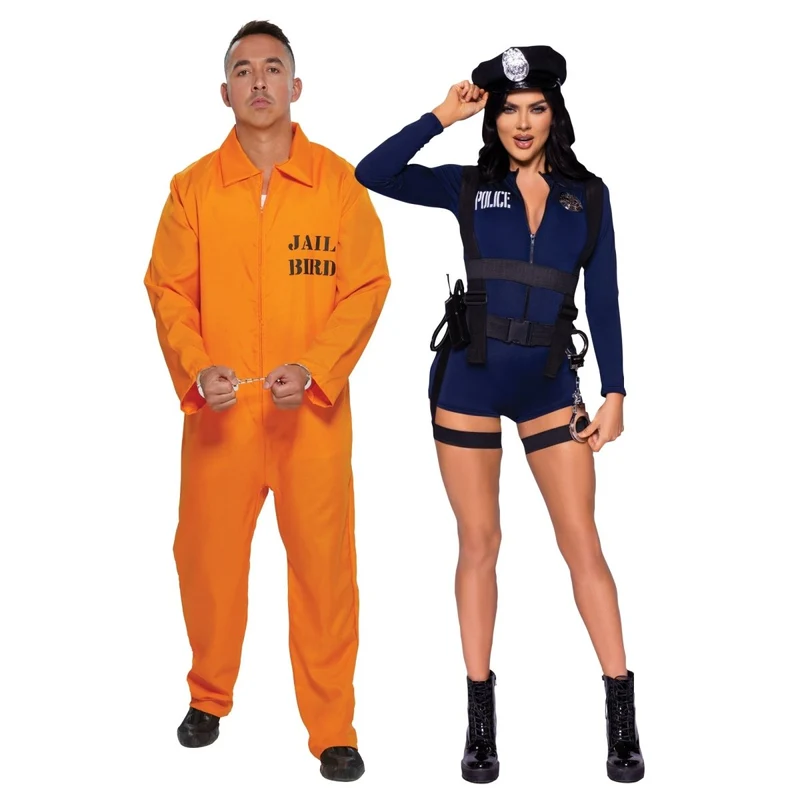 Police Officer and Inmate Couple Costumes