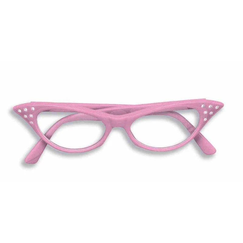 Pink 50's rhinestone glasses
