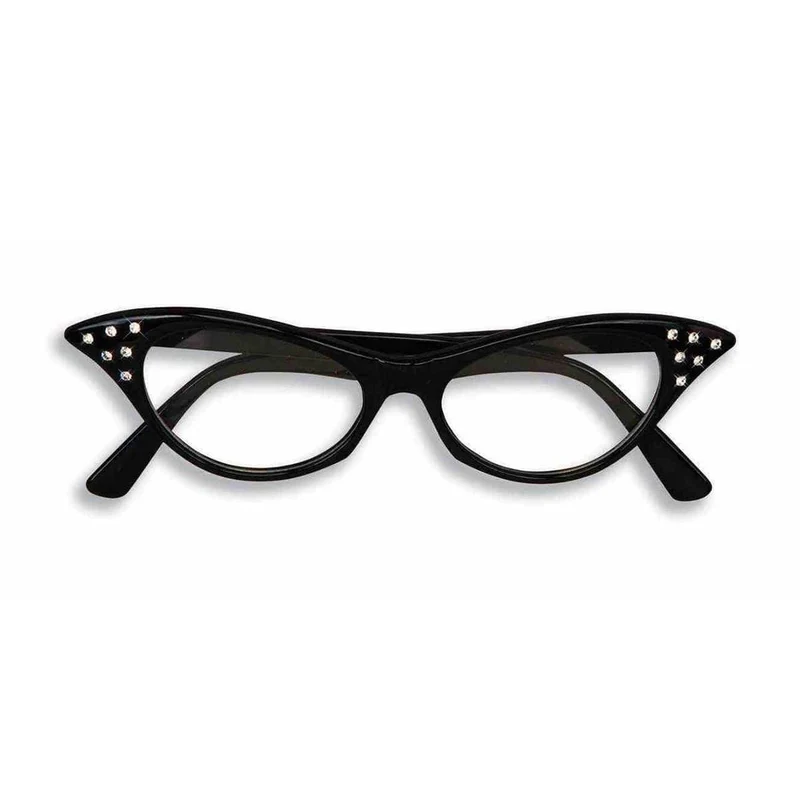 Black 50's rhinestone glasses