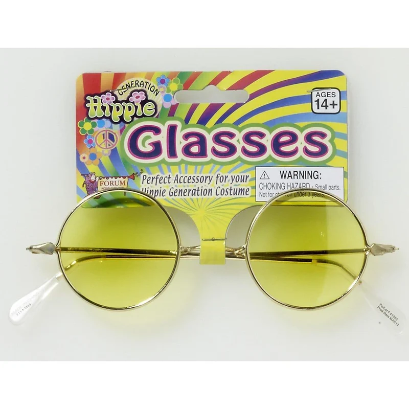 Hippie glasses with yellow lenses
