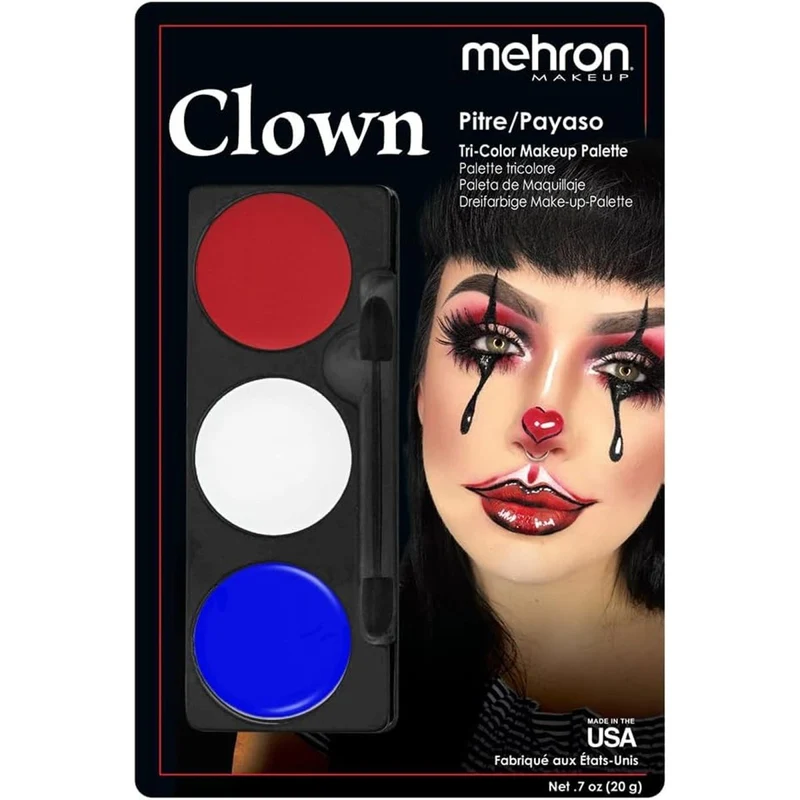 Mehron Clown Tri-Color makeup palette