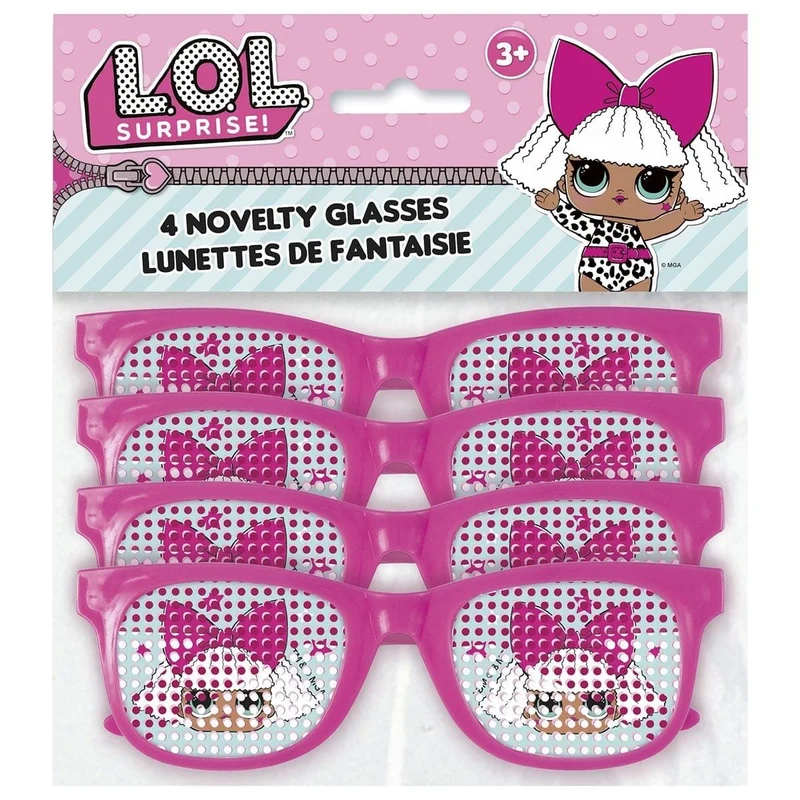 LOL Surprise plastic glasses, 4 per package