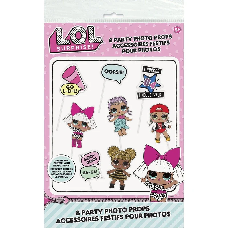 LOL Surprise photo booth props, 8 per package