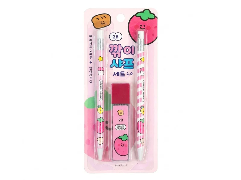 Set crayons et mines Carrot Friends - Fraise