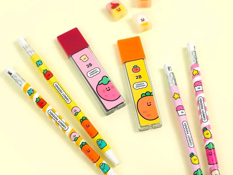 Set crayons et mines Carrot Friends - Fraise