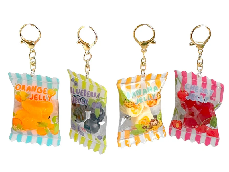 Porte-clés Jelly fruit Kawaii Surprise (modèle aléatoire)