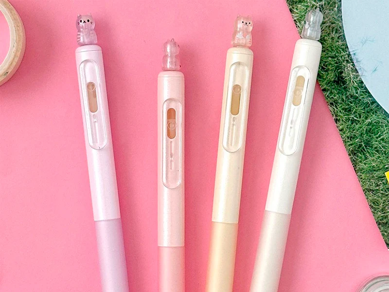 Stylo gel chat Bingle - Pastel rose