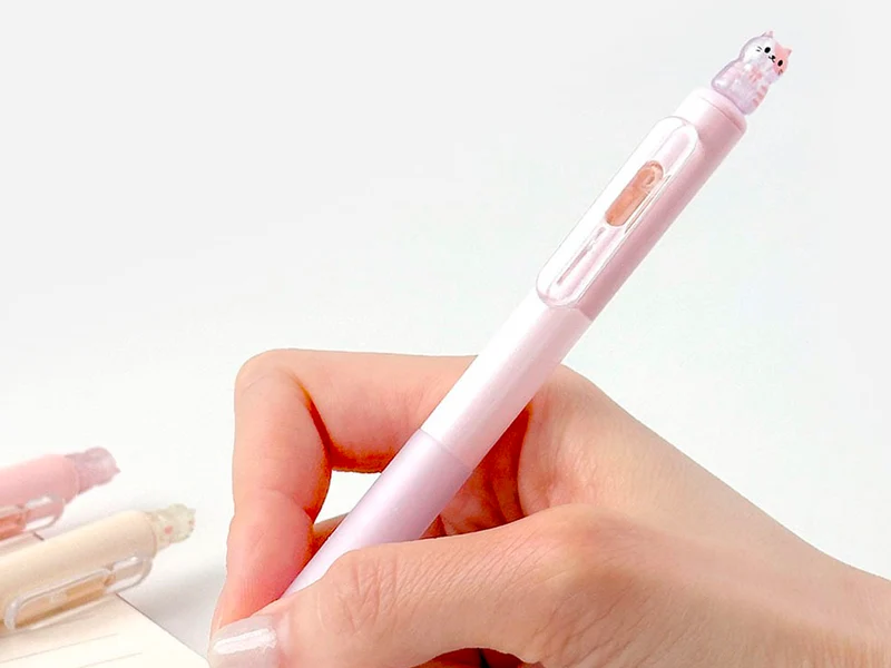 Stylo gel chat Bingle - Pastel rose