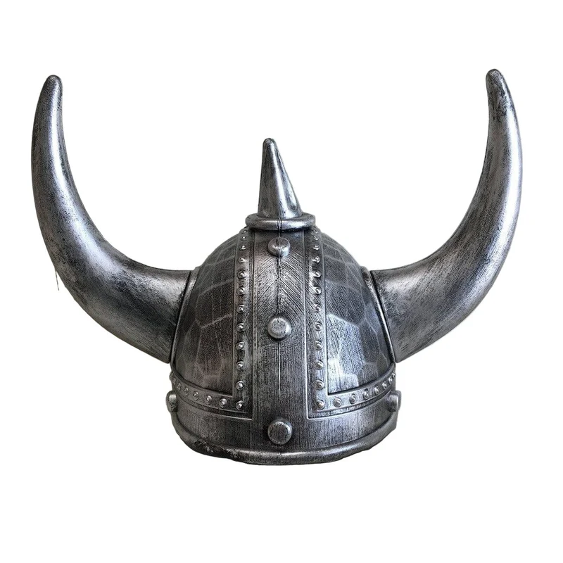 Silver viking helmet for adults