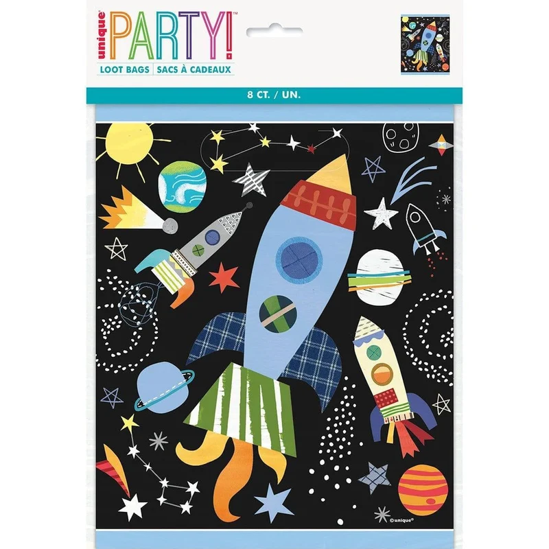 Outer Space favor bags, 8 per package