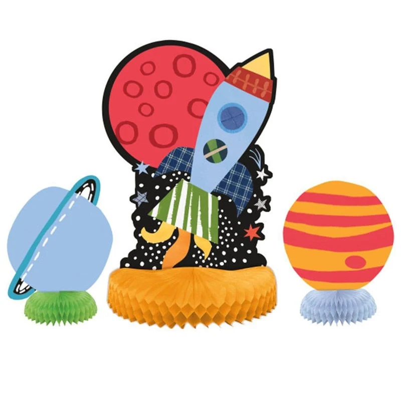 Outer Space centerpieces, 3 per package
