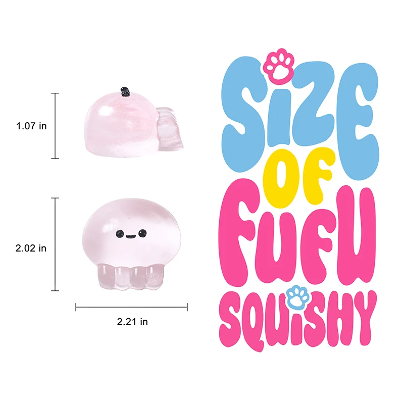 Crystal Pink Jellyfish Taba Squishy