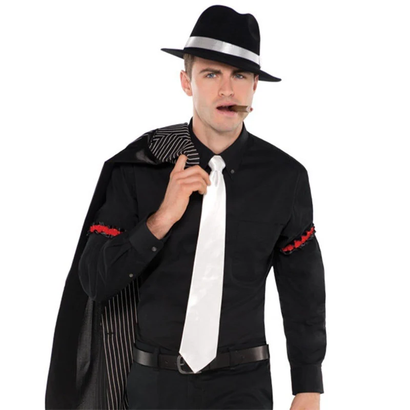 White gangster tie