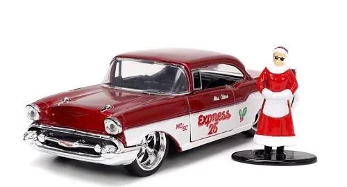 Mrs Santa Claus 1957 Chevrolet Die Cast Car - Voiture moulée sous pression Père Noël