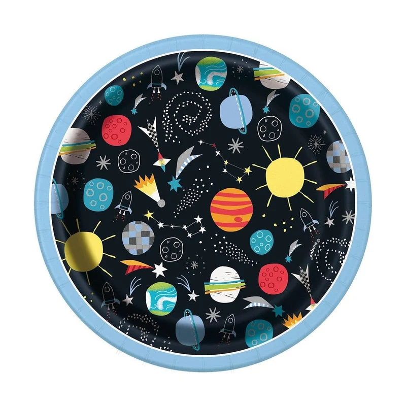 Outer Space Dessert Plates 7 inches, 8 per package