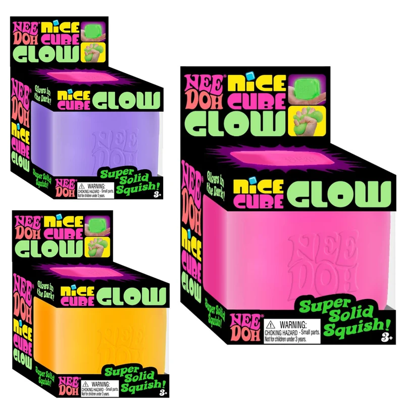 Nee Doh Nice Cube Glow - 1 random color