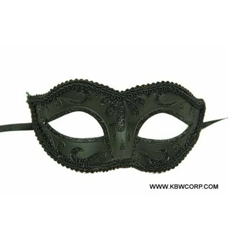 Black venetian mask with glitter